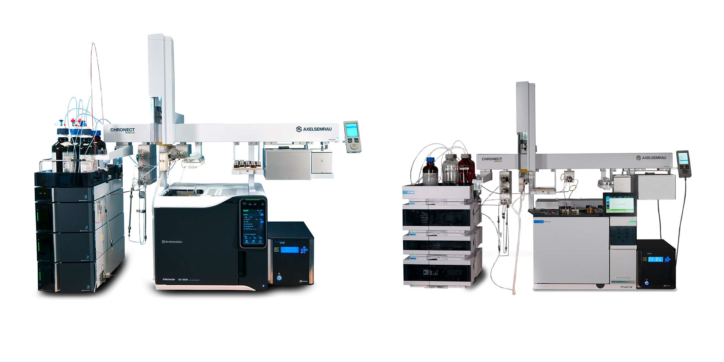 Konfigurationen der CHRONECT Workstation MOSH/MOAH mit Geräten von Shimadzu oder Agilent