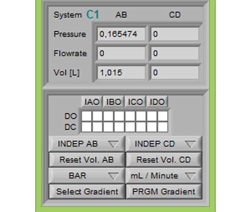 Screenshot ISCO Pump Controller Einstellungen