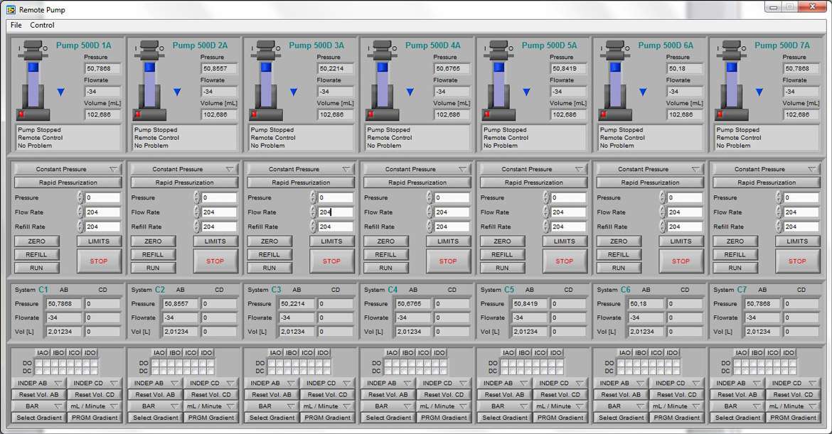 Screenshot ISCO Pump Control