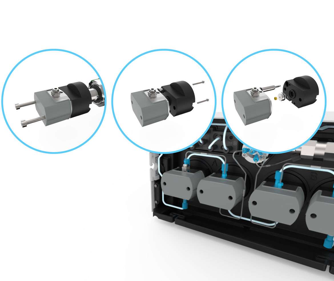 Grafik Präzise und einfach zu wartende UHPLC Pumpe CHRONECT Symbiosis Basic