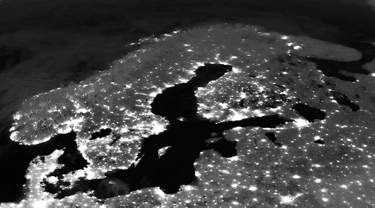 Nordeuropa bei Nacht - Neues Vertriebsgebiet Dänemark und Schweden